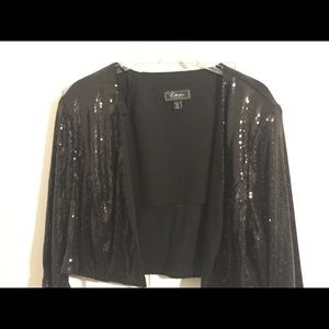 Black Sequin Crop Jacket